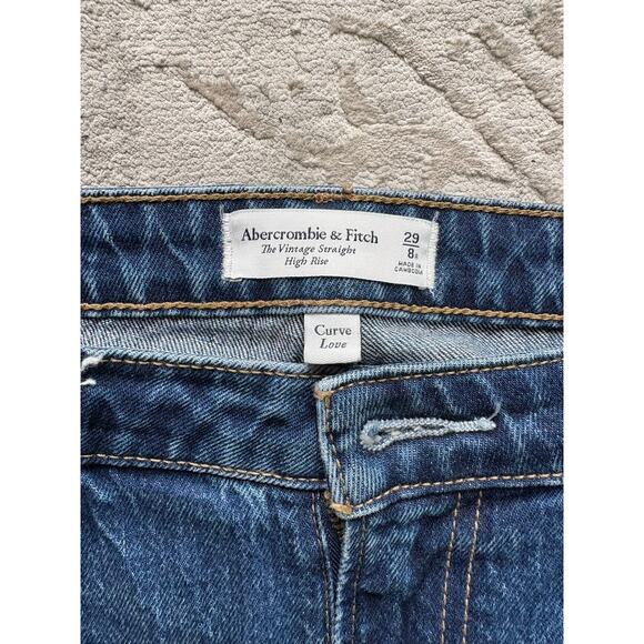 Abercrombie & Fitch Curve Love Vintage Straight High Rise Jeans Size 29 8 - Picture 5 of 8